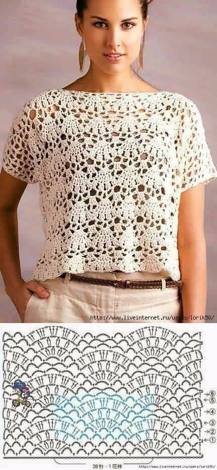 blusas de crochê
