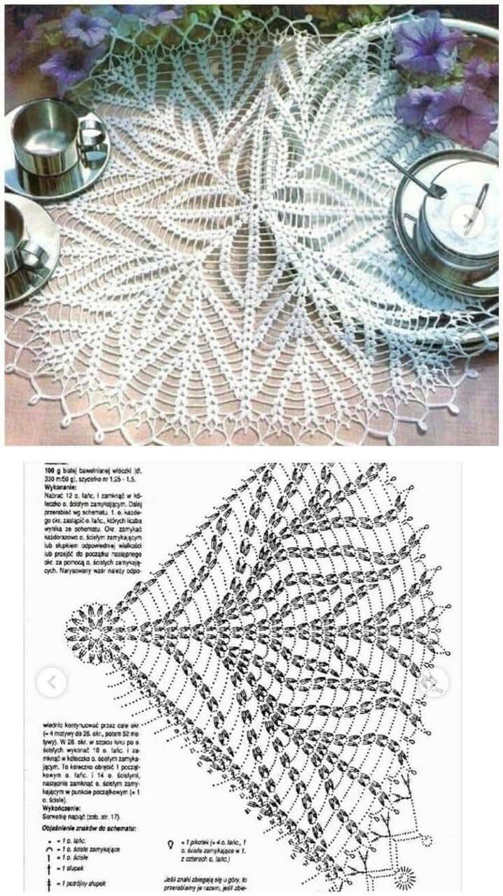 centros de mesa em crochê