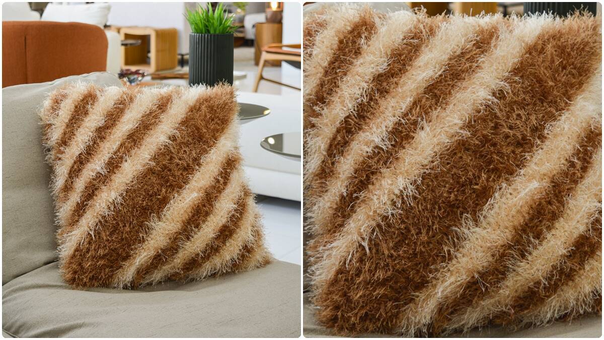 Almofada de Crochê Palmier: Decoração Elegante e Charmosa!