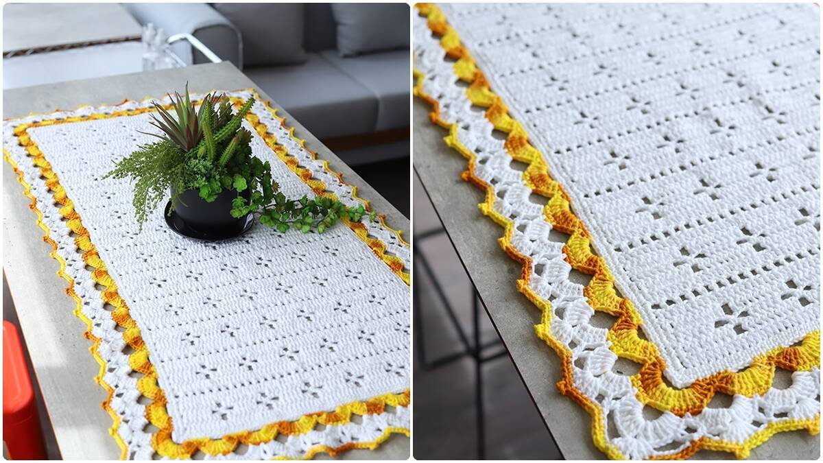 Caminho de Mesa em Crochê Abacaxi: Crie Uma Peça Elegante!