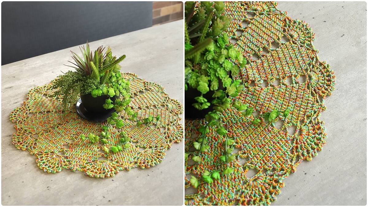 Centro de Mesa em Crochê com Sobras de Fios: Arte Sustentável!