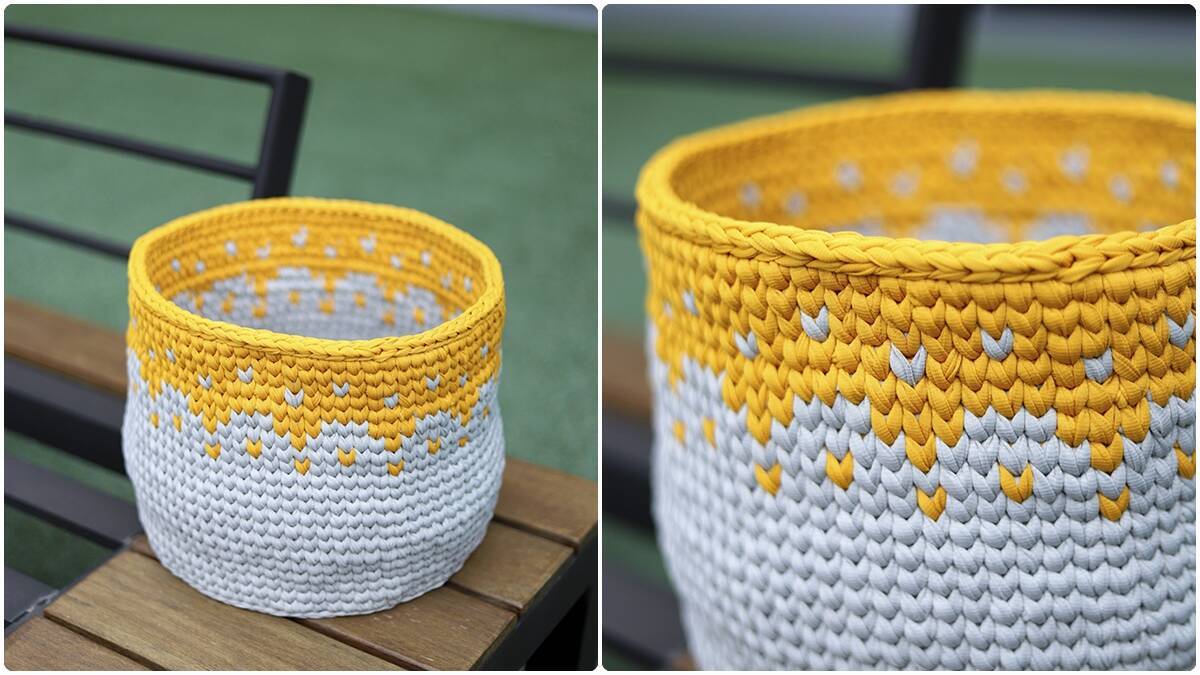 Cesto de Crochê Mel: Funcionalidade para a Sua Decoração!
