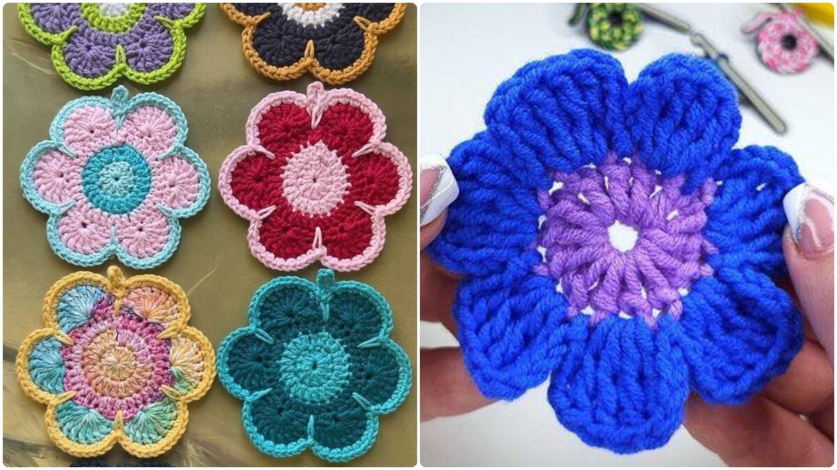 Flores de Crochê com Gráficos: Beleza Artesanal para Moda e Decoração!