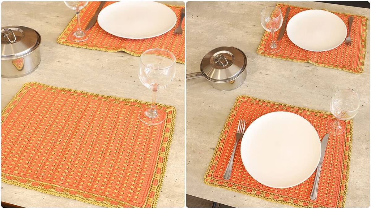 Jogo Americano de Crochê Telha: Prepare a Sua Mesa!