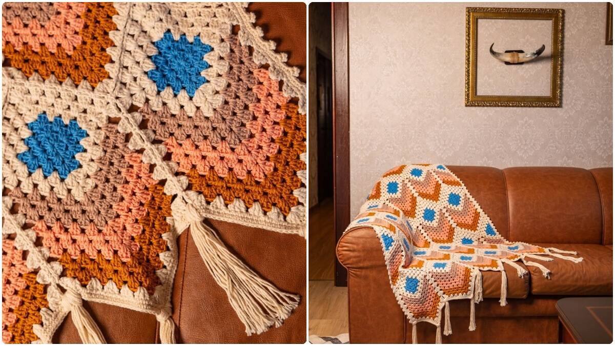 Manta de Crochê Indiana: Cores Lindas para a Sua Decoração!