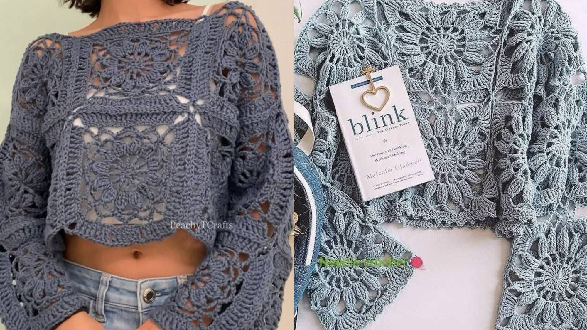 Blusas de Crochê com Squares: Gráficos para Copiar
