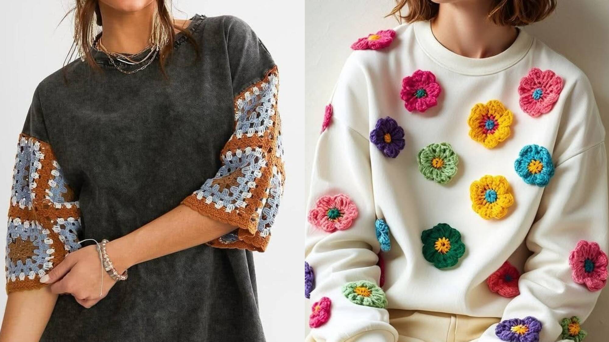 Blusas Customizadas com Crochê: Transforme Peças Básicas em Looks Exclusivos