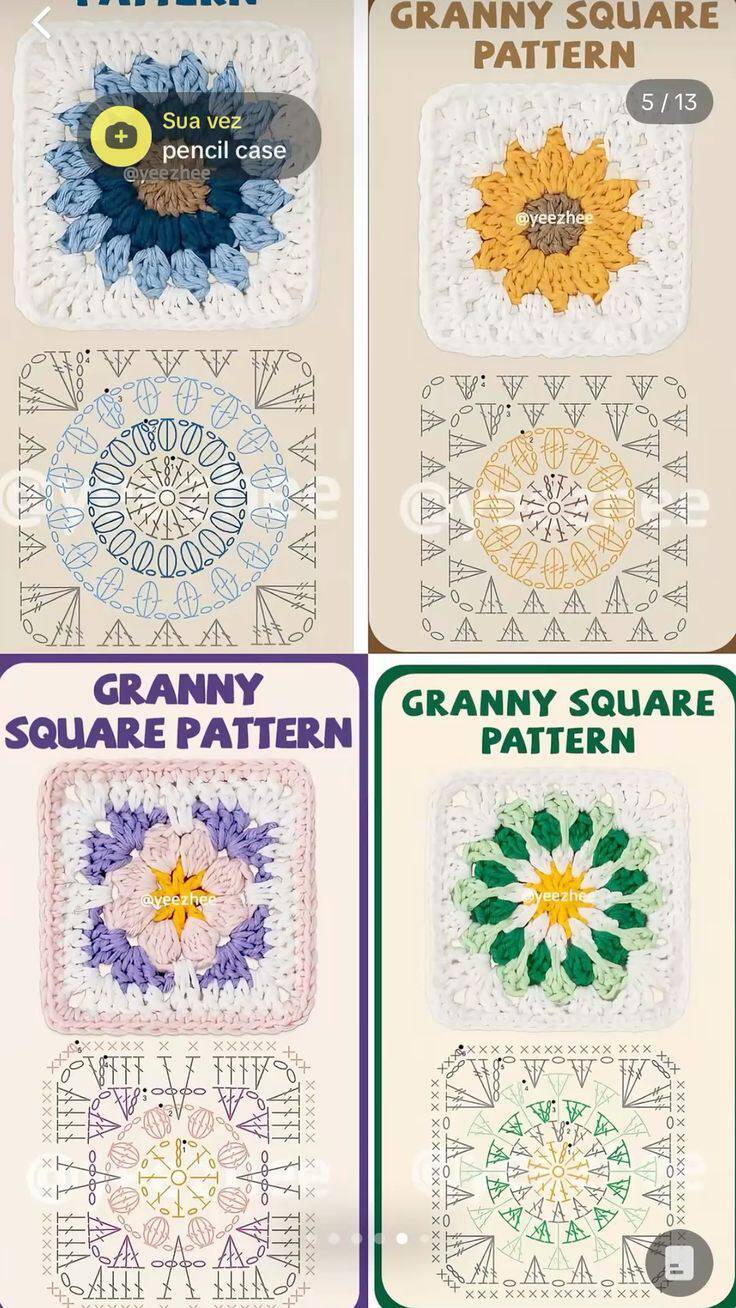 squares de crochê