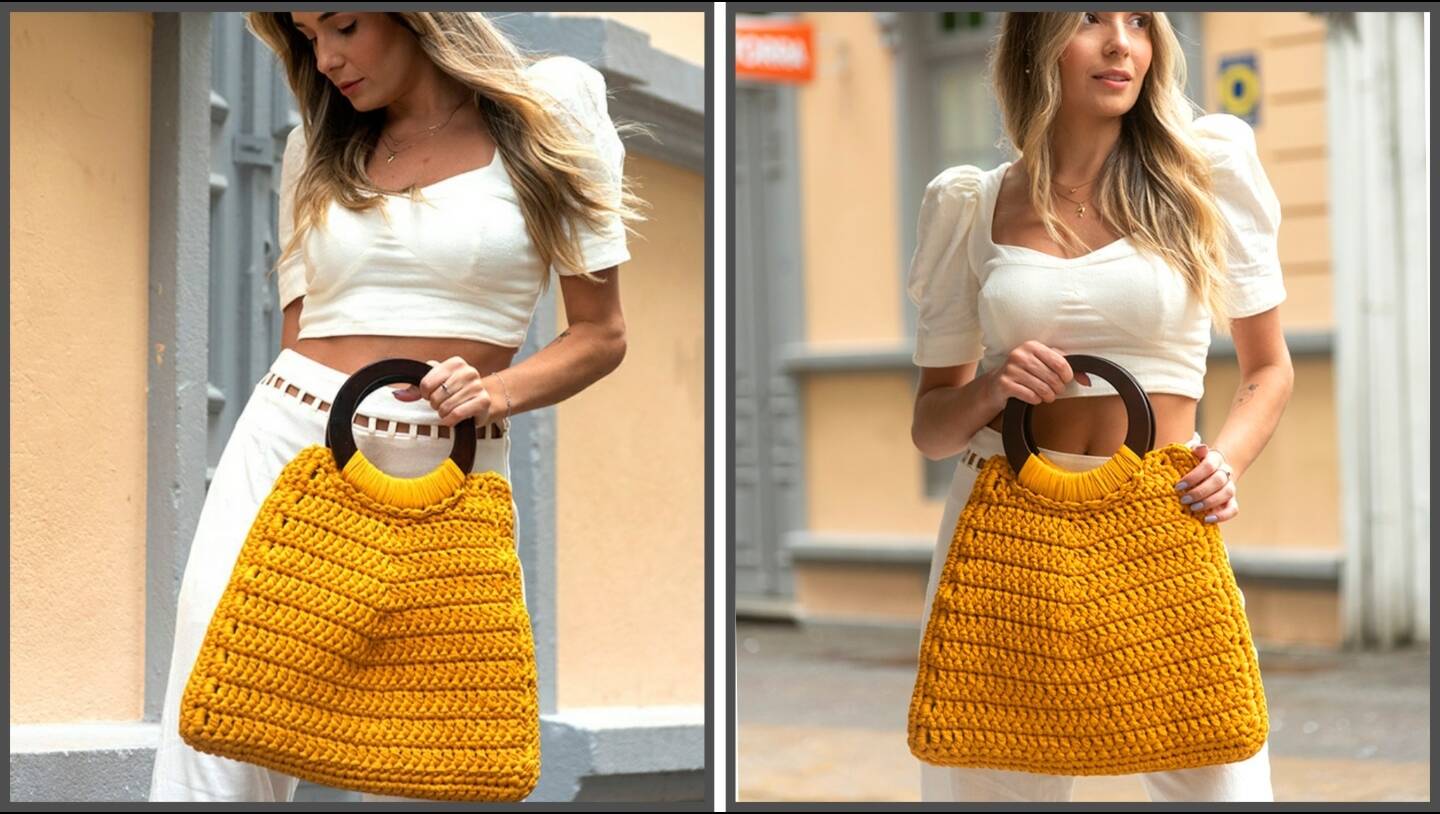 Como fazer uma bolsa de crochê de luxo com fio de malha — receita e gráfico