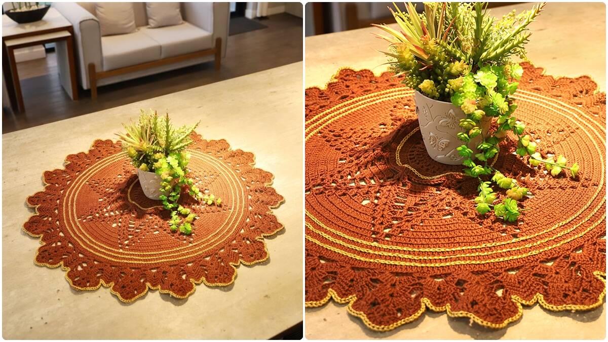 Centro de Mesa em Crochê Duna Café: Decoração que Encanta!