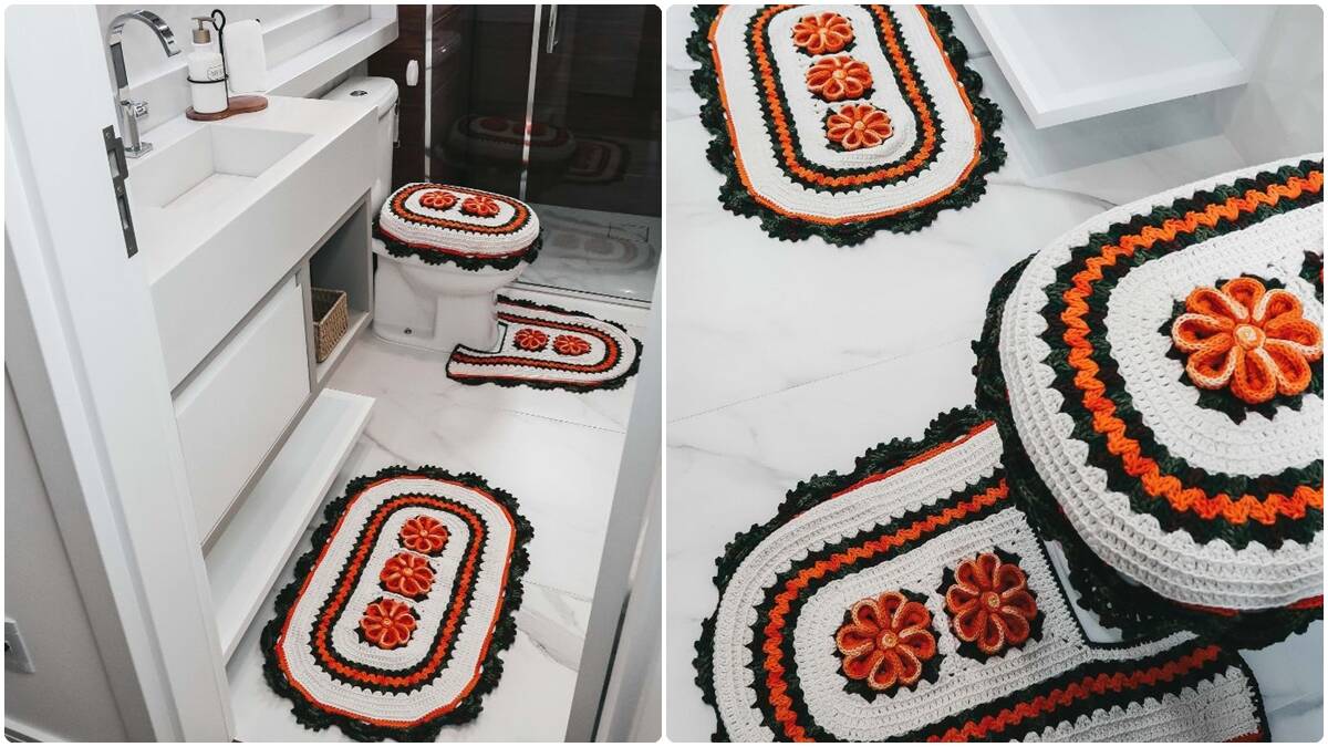 Jogo de Banheiro em Crochê Calêndula: Decore o Seu Banheiro!