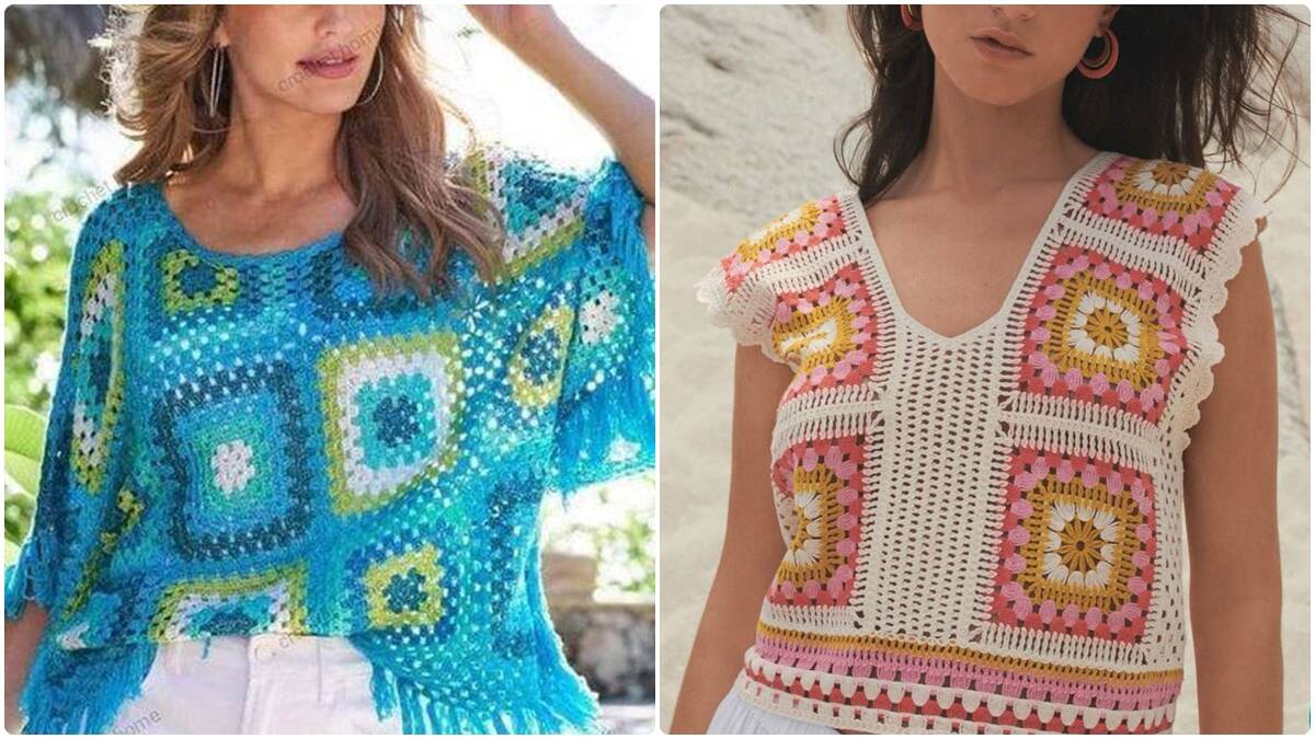 Blusas de Crochê com Squares: Estilo Exclusivo que Encanta!