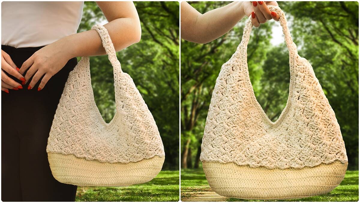 Bolsa de Crochê Natural Barroco: Uma Peça Linda e Criativa!