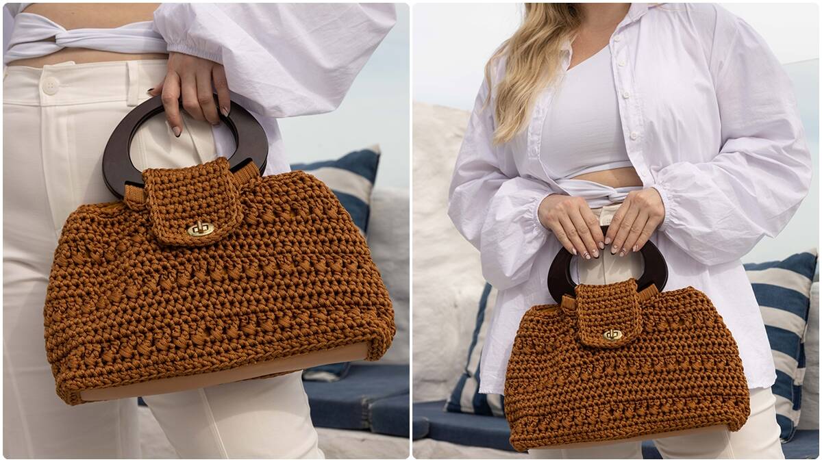 Bolsa de Crochê Náutico Cobre: Uma Peça Linda para o Dia a Dia!