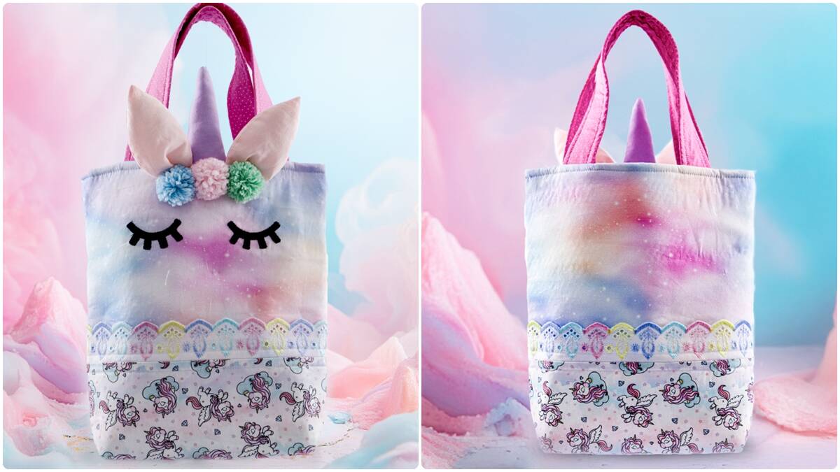 Bolsa de Patchwork Unicórnio Rosa: Perfeita para Princesas!