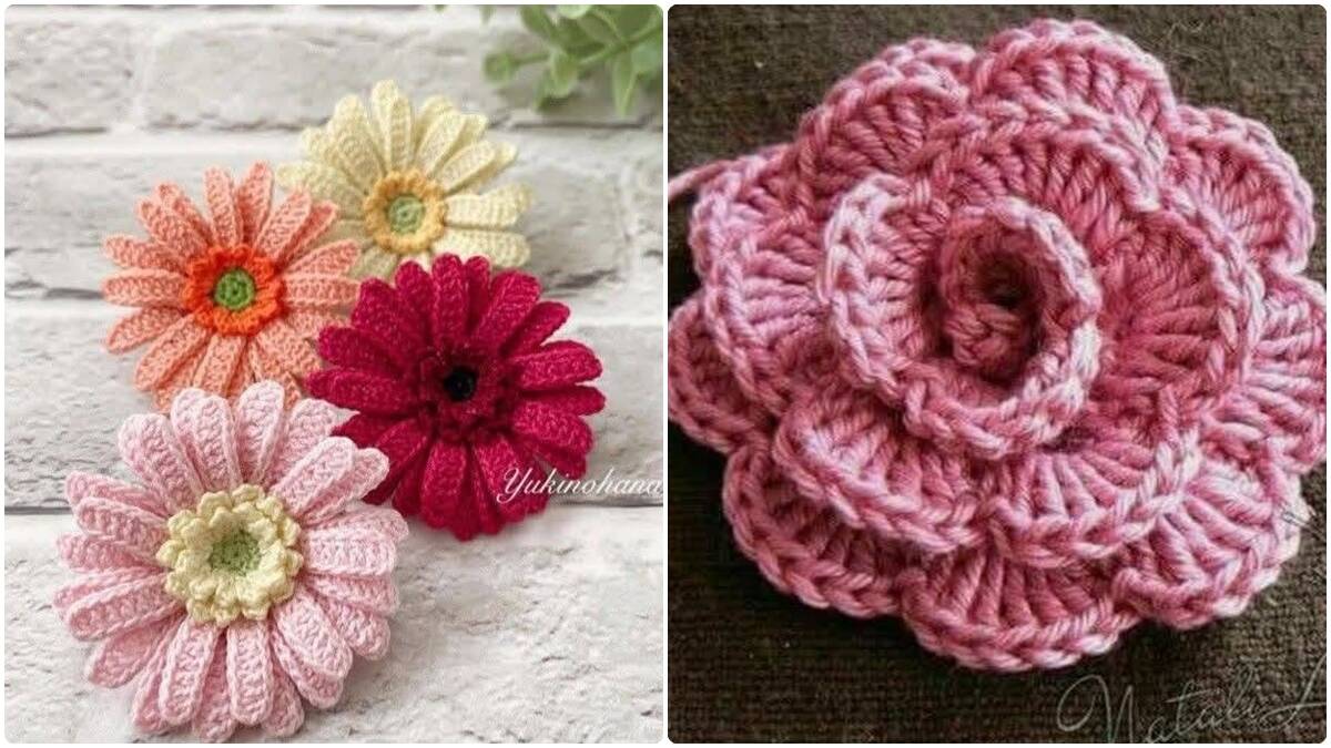 Flores de Crochê para Aplicação: Encante Roupas, Acessórios e Decoração!