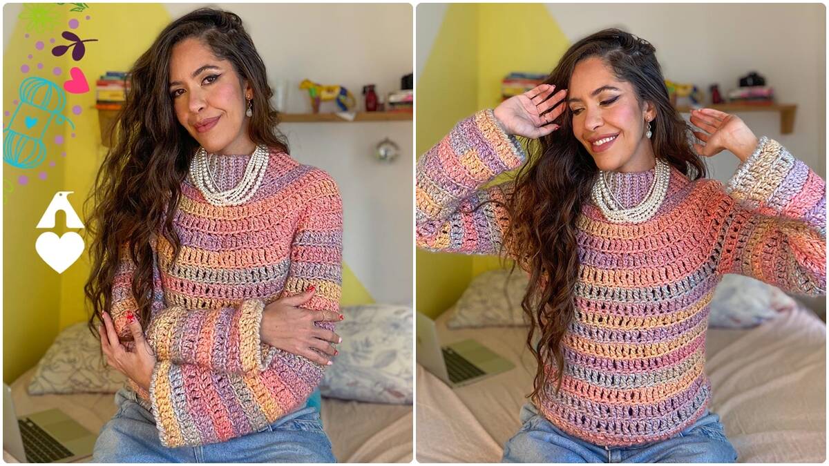 Suéter de Crochê Conforto Topdown: Aprenda a Criar o Seu!