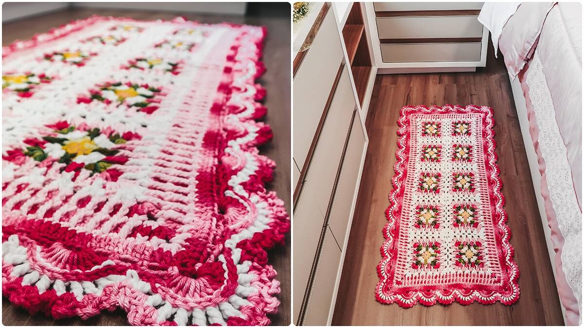 Tapete de Crochê Roseira: Charme e Beleza para Decoração!