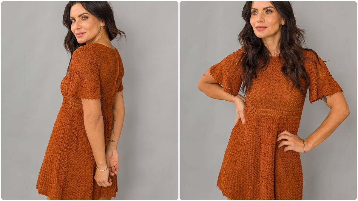 Vestido de Crochê Terracota: Crie Uma Peça Fofa e Elegante!