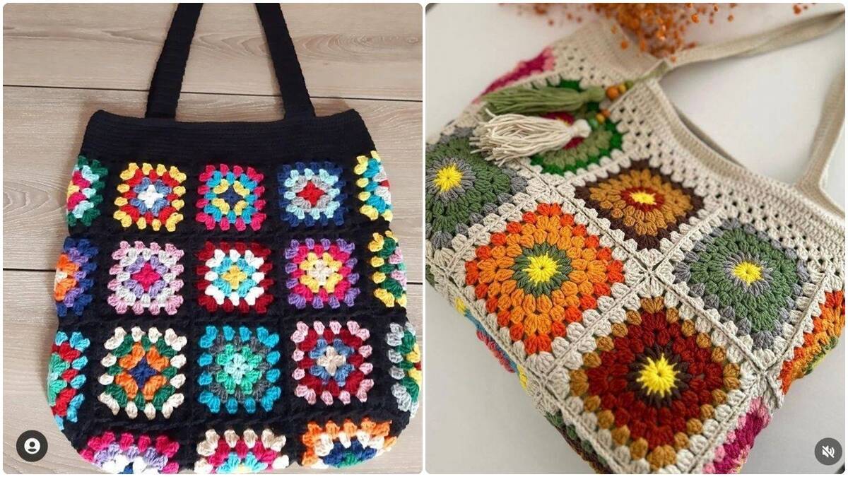 20 Bolsas de Crochê com Squares: Charme que Encanta Todo Mundo!