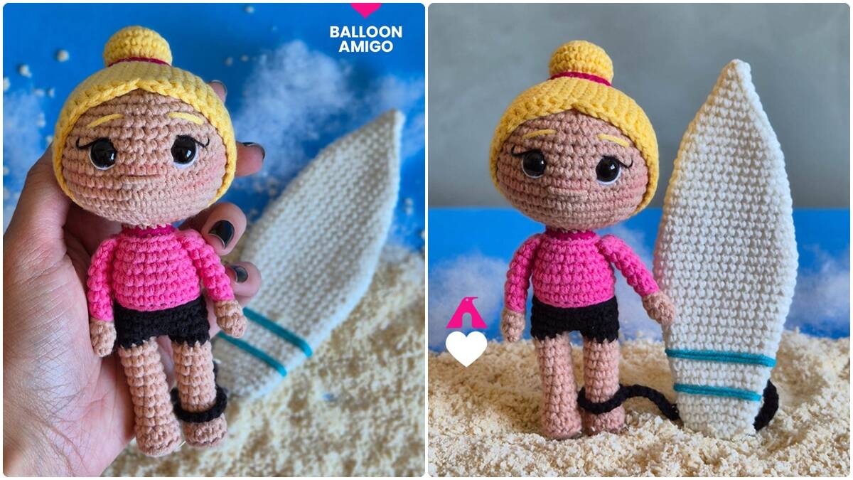 Amigurumi da Surfista: Combine Esporte com Crochê!