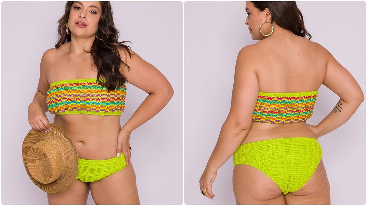 Biquíni de Crochê Cítrico: Charme e Leveza para o Verão!