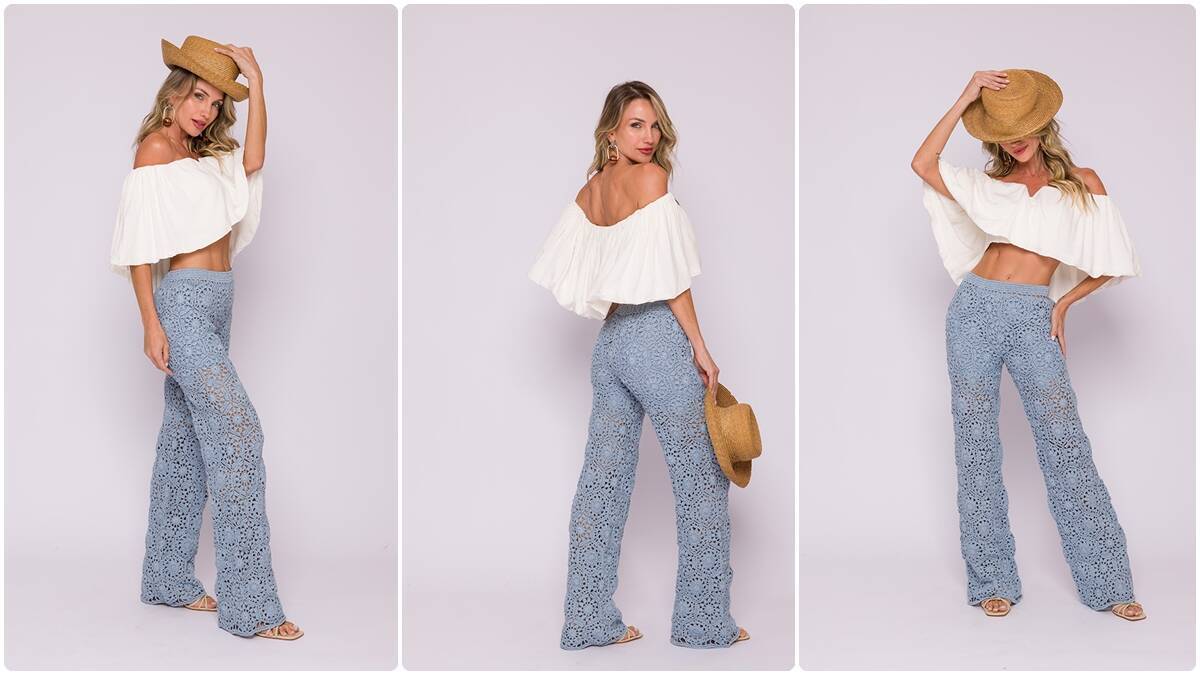 Calça de Crochê Aquário: Crie Esse Modelo Lindo e Elegante!