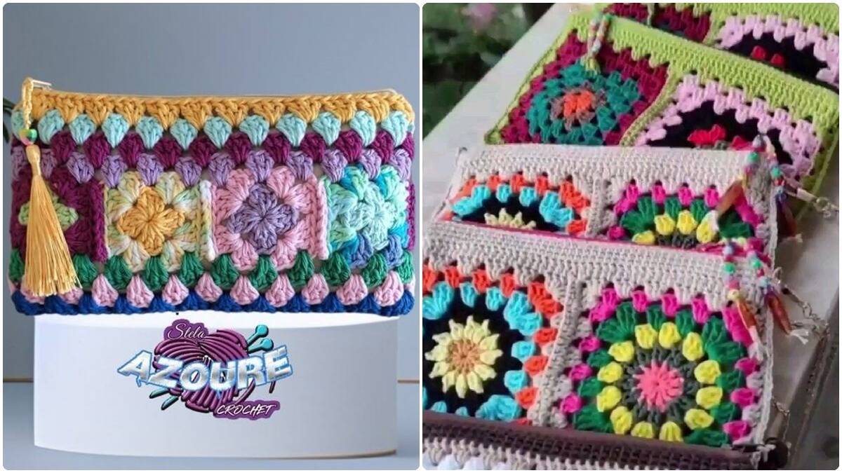 Clutchs de Crochê com Squares: Peças Únicas que Estilo e Criatividade!
