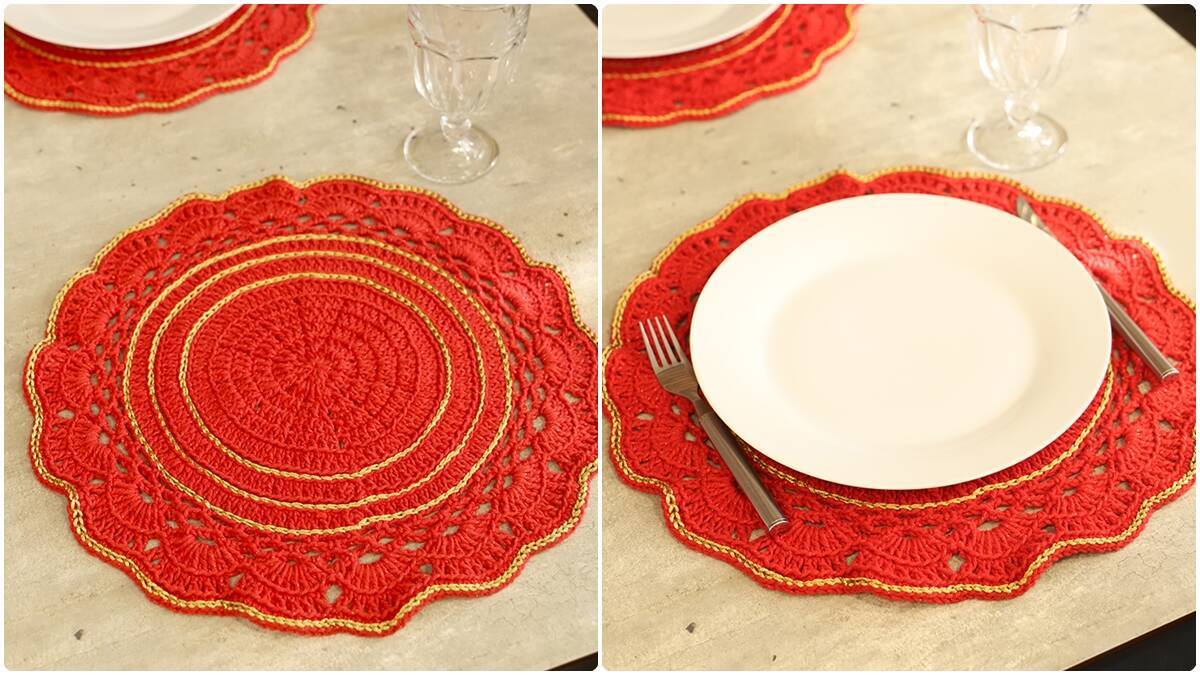 Sousplat de Crochê Sofisticado para Mesa Posta com Toque Artesanal!