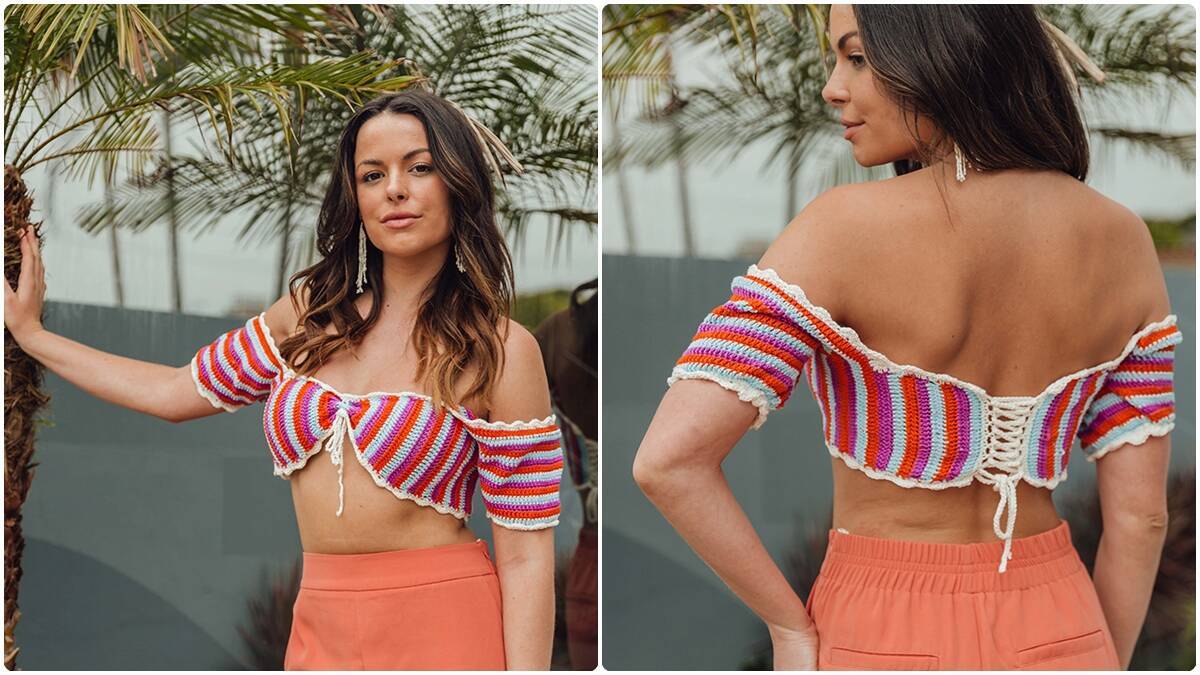 Top de Crochê Listrado: Charme e Beleza que Encantam!