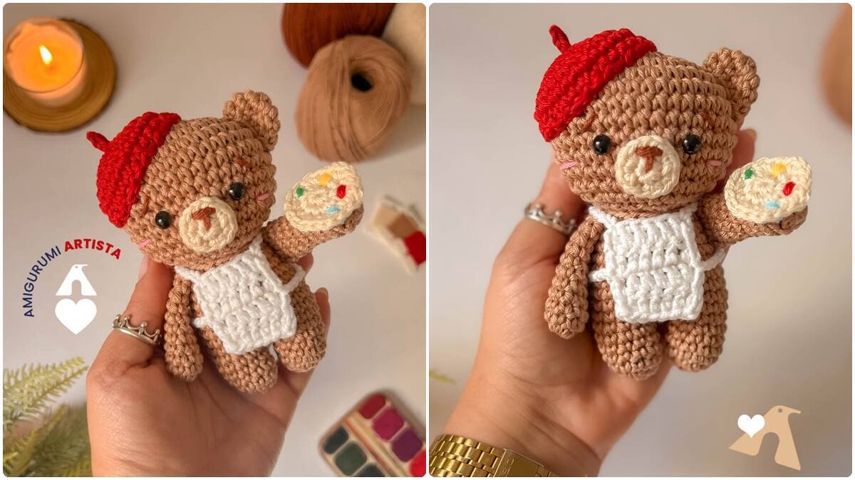 Amigurumi do Ursinho Artista: Como Criar essa Boneco?