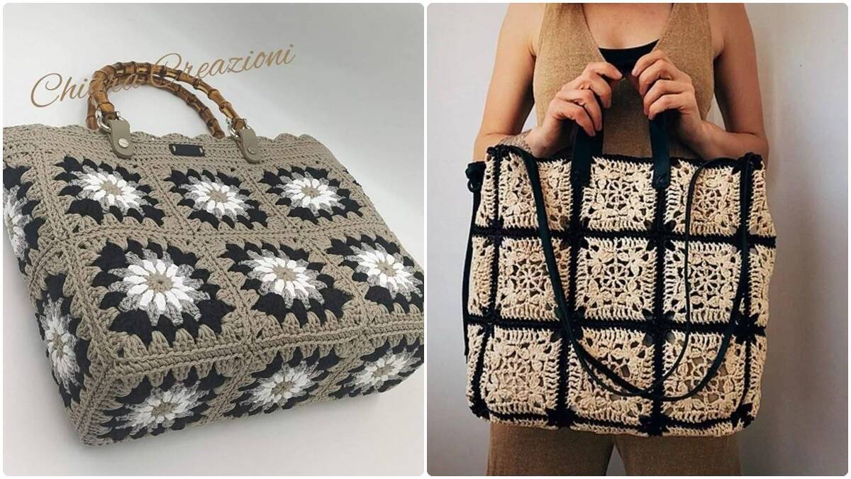 Bolsas de Crochê Square: O Clássico Artesanal  + Gráficos e Passo a Passo Incrível