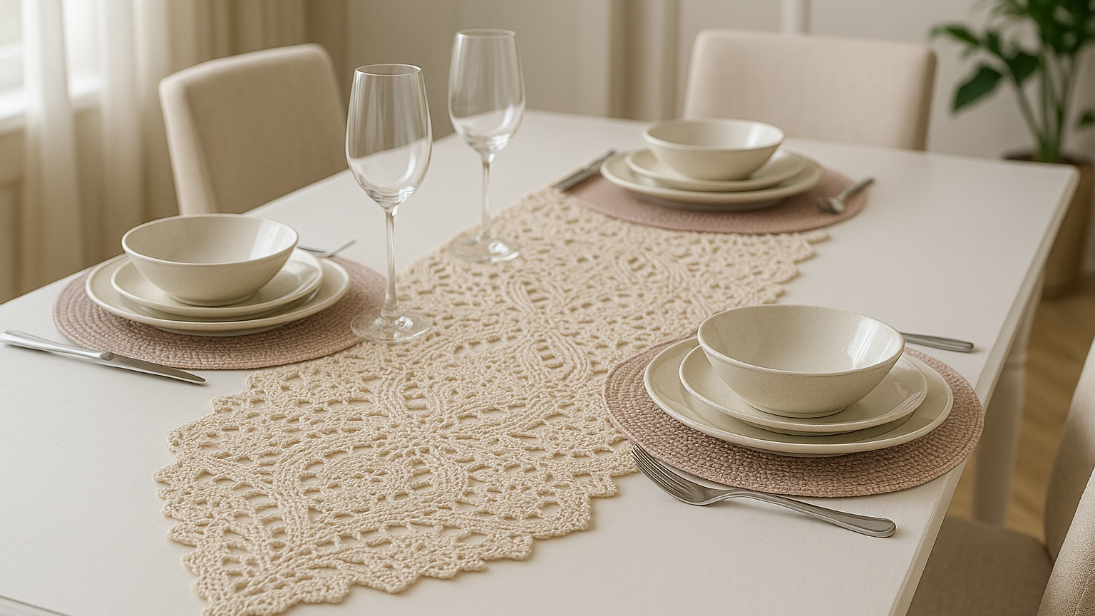 Caminhos de mesa de crochê luxuosos: ideias, gráficos e vídeo tutorial para criar o seu