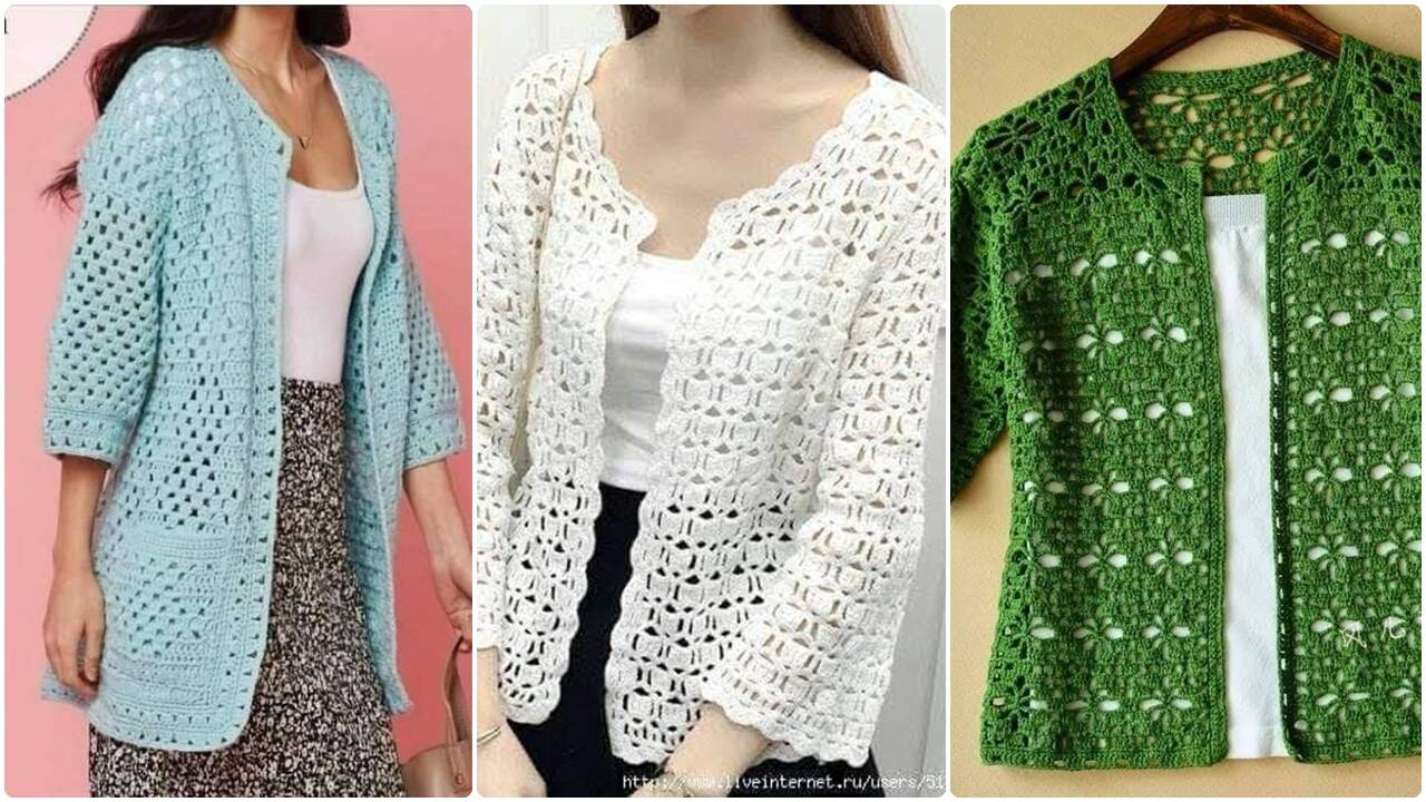 Cardigans de crochê artesanais com gráficos inspiradores!