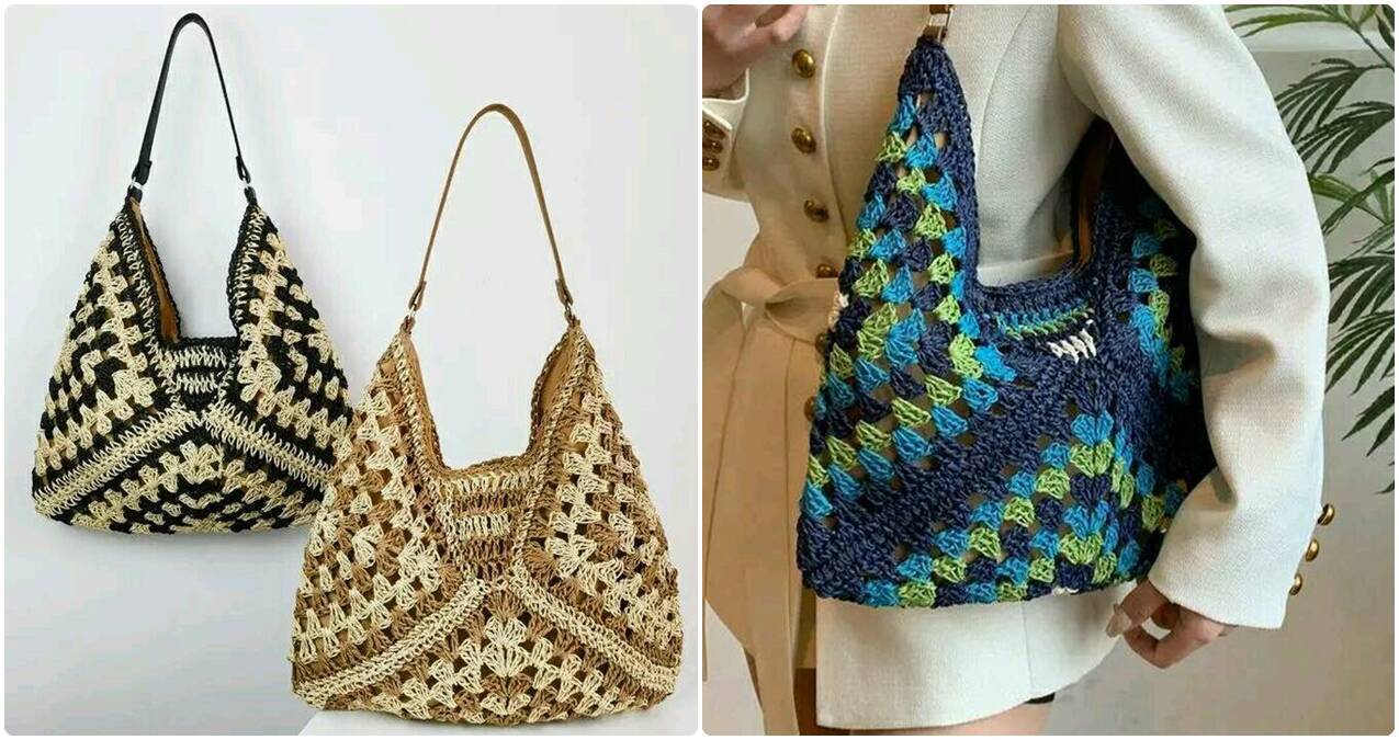 11 Bolsas de Crochê com Quadradinhos: Inspirações e Gráficos Fáceis para Copiar!