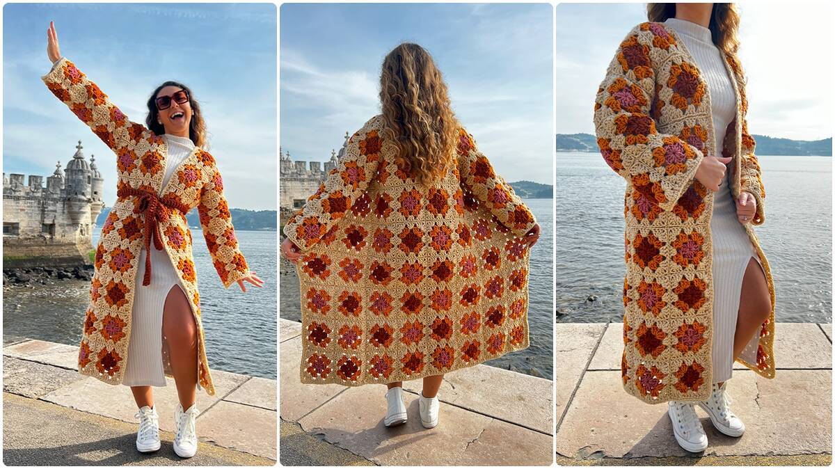 Cardigã de Crochê Maxi com Granny Squares: Crie o Seu!
