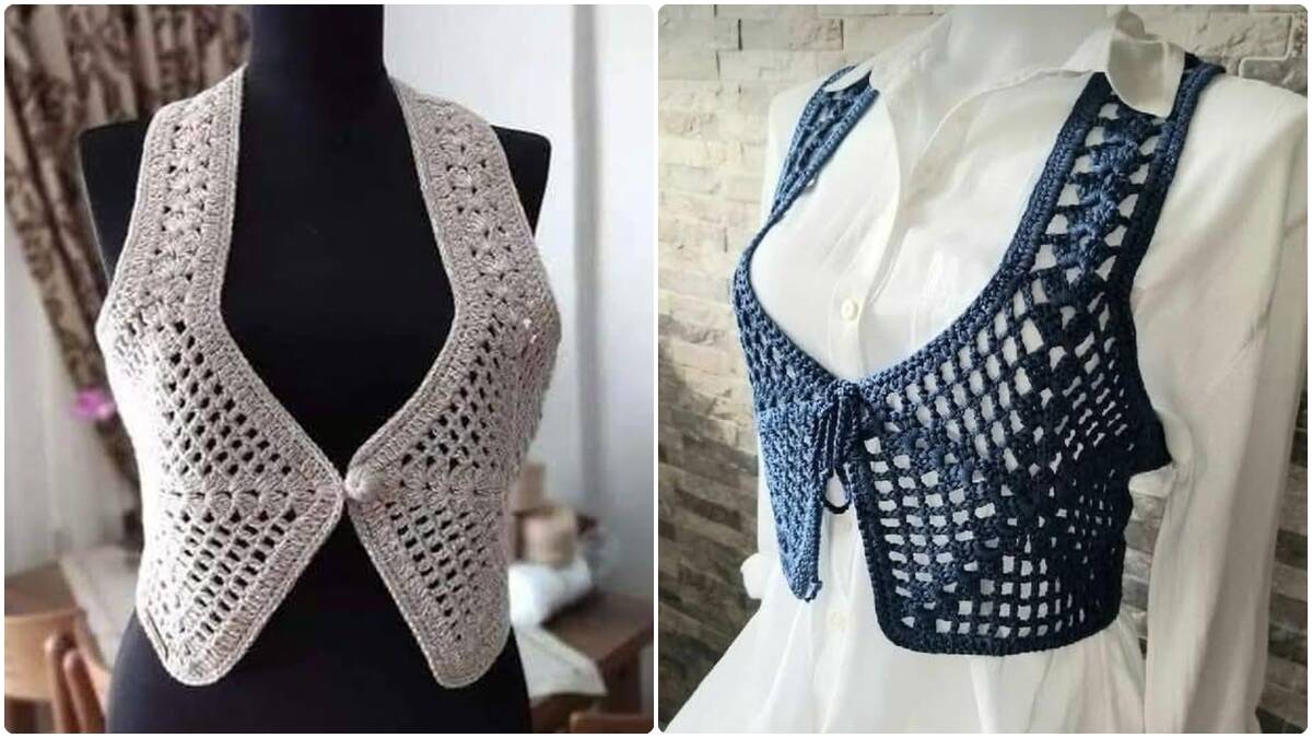 10 Inspirações de Coletinhos de Crochê: Peças Atemporais para o Seu Guarda-Roupa!