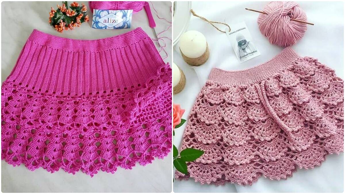 12 Saias de Crochê Charmosas com Gráficos Detalhados e Pontos Lindíssimos!
