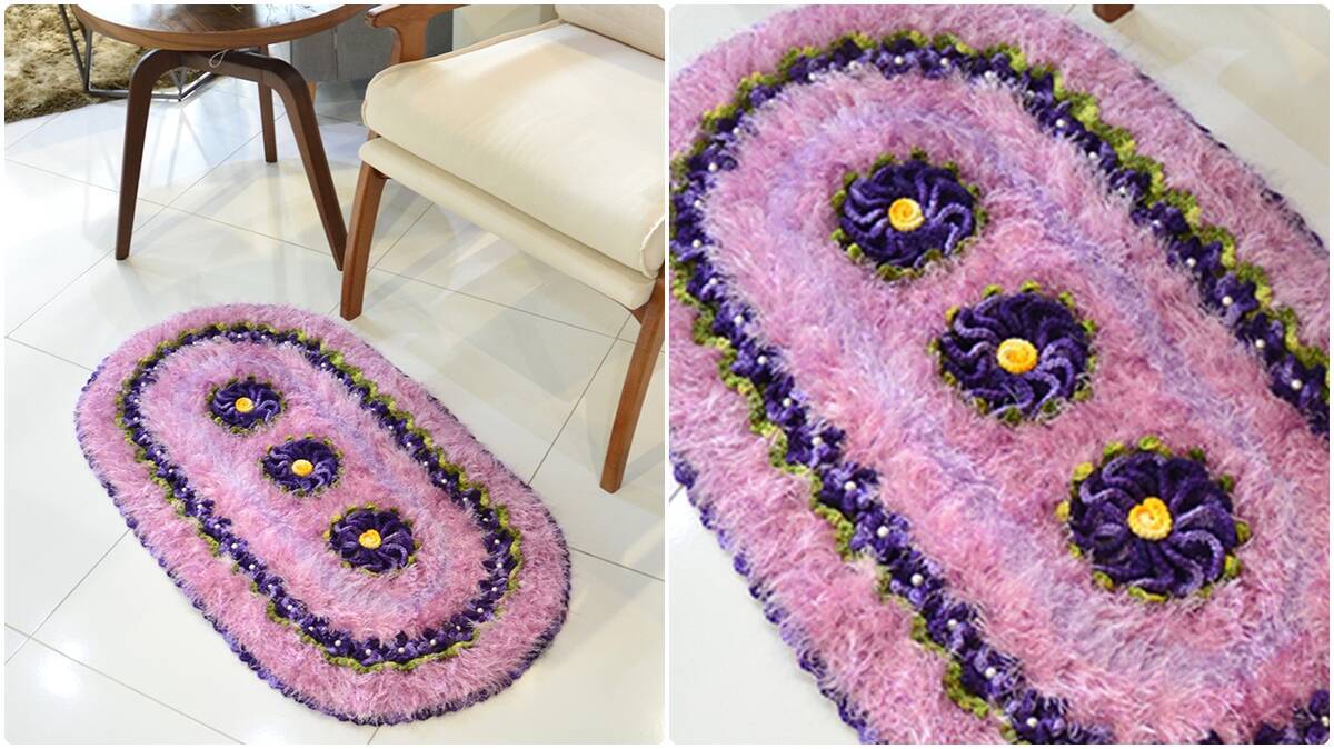 Tapete de Crochê Oval Pipoca: Guia Completo com Gráficos!