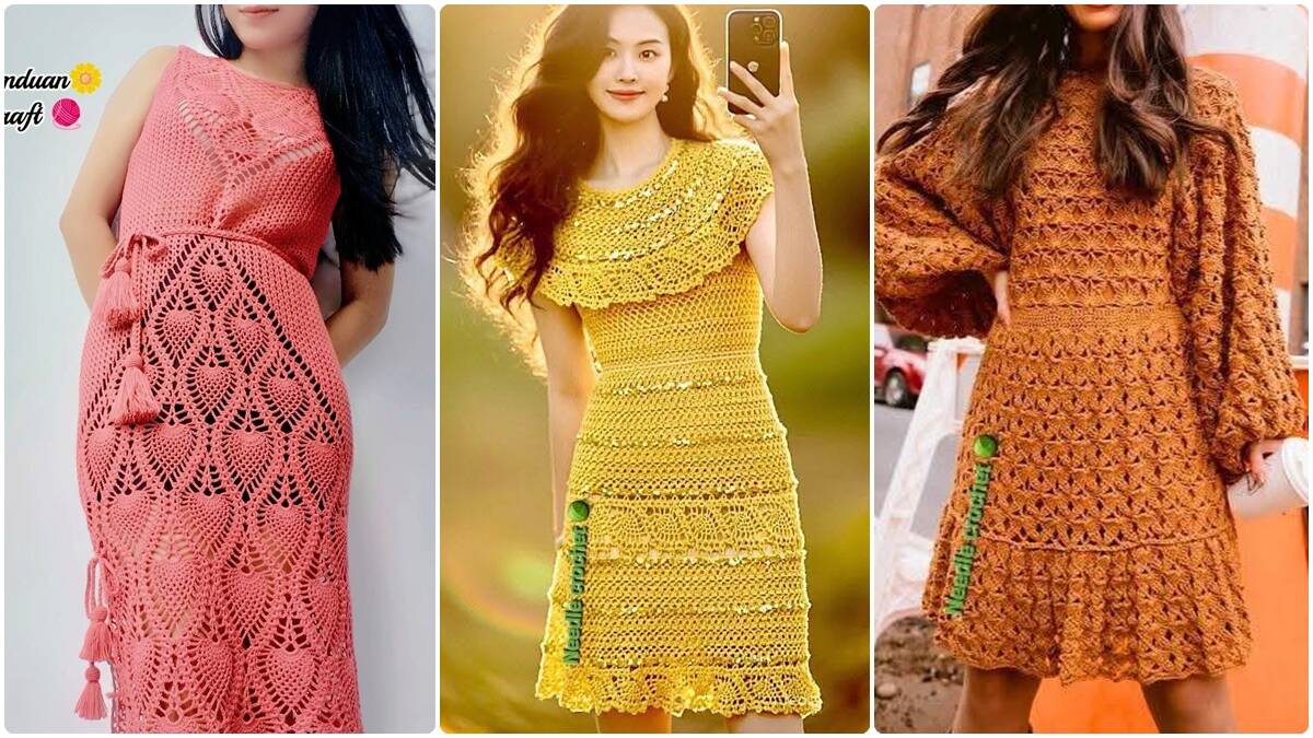 7 Modelos de Vestidos de Crochê Longos com Gráficos para Imprimir!