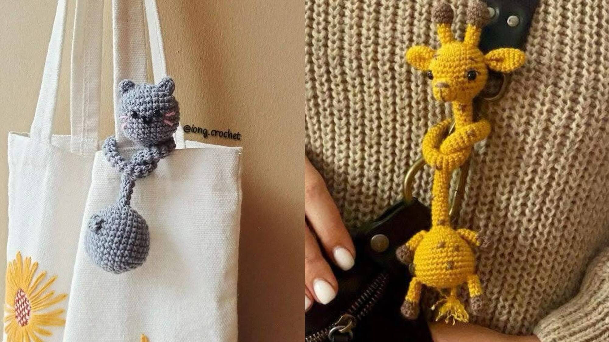 Amigurumis de Crochê Como Pingente Divertido para Bolsa com Vídeo Aula