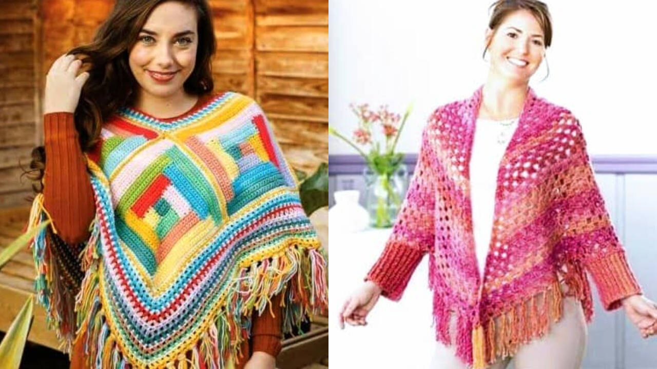 Ponchos de crochê aconchegantes para o inverno!