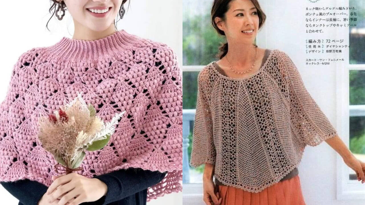 Descubra ponchos de crochê fáceis com gráficos inclusos + vídeo aula!