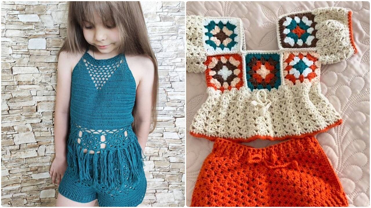 Crochê infantil: veja conjuntinhos fofos para meninas estilosas!