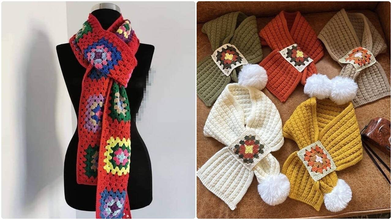 Veja cachecóis de crochê com pontos criativos e diferentes!