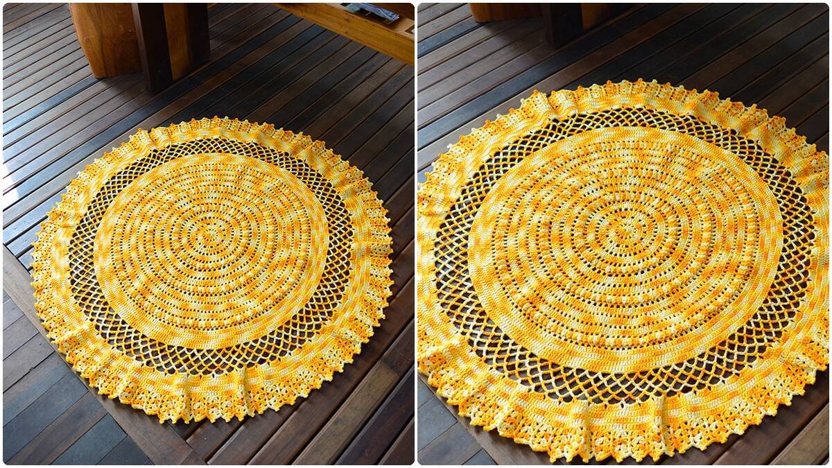 Tapete de Crochê Raio de Sol: Cores Vibrantes que Transformam!