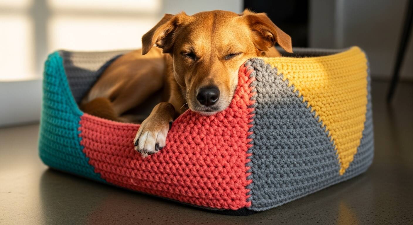 Caminhas de crochê confortáveis e criativas para os seus pets