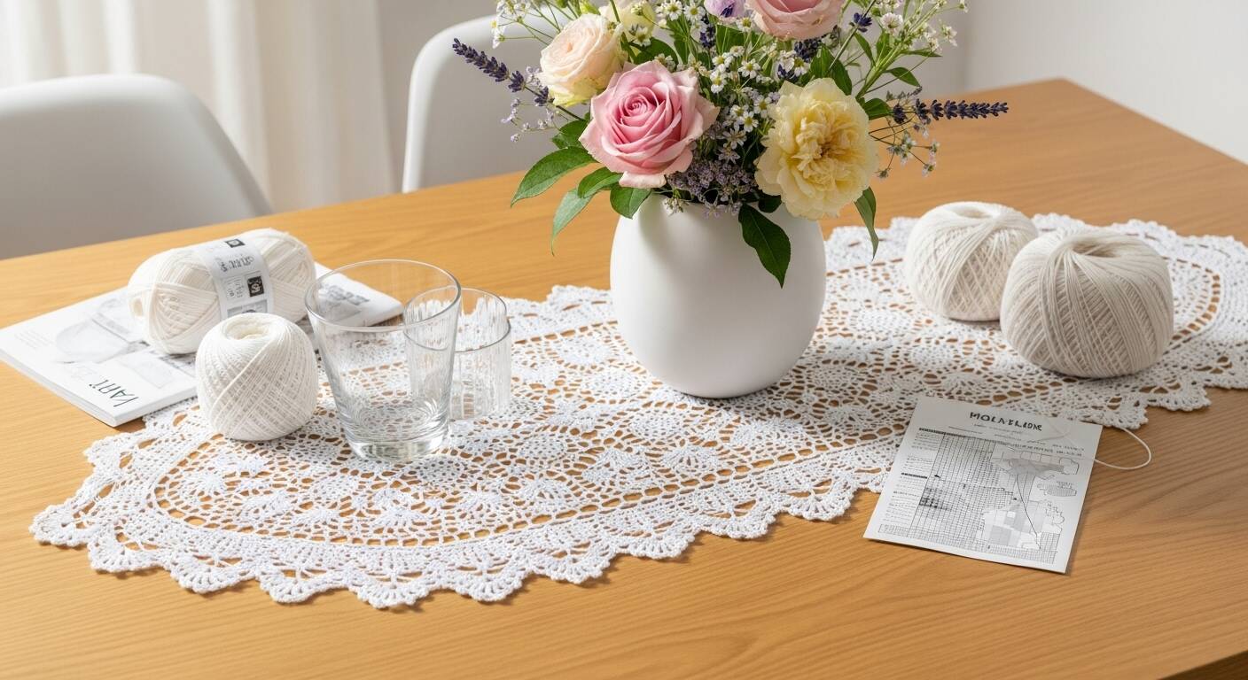 Caminhos de mesa em crochê que adicionam beleza e charme à sua decoração!