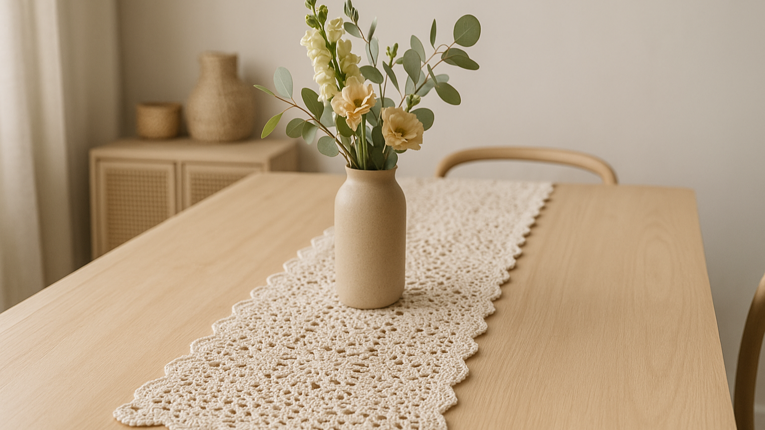 Decore com Amor: Caminhos de Mesa de Crochê Feitos à Mão