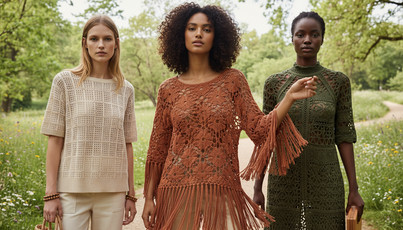 Moda feminina sustentável com blusas de crochê que você vai amar
